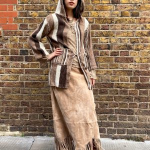 1990s Suede Fringe Skirt