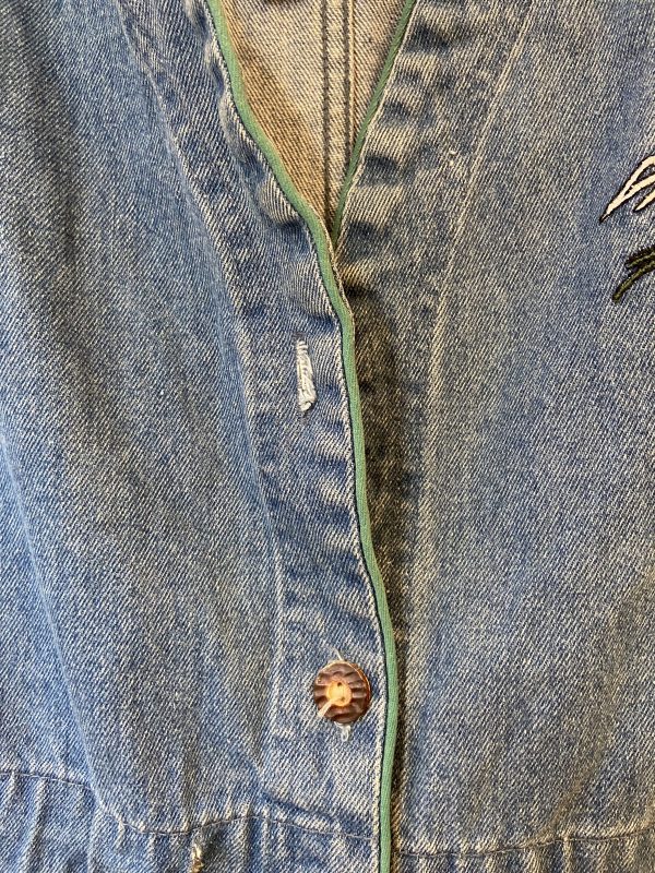 1970s Embroidered Denim Vest - Image 7