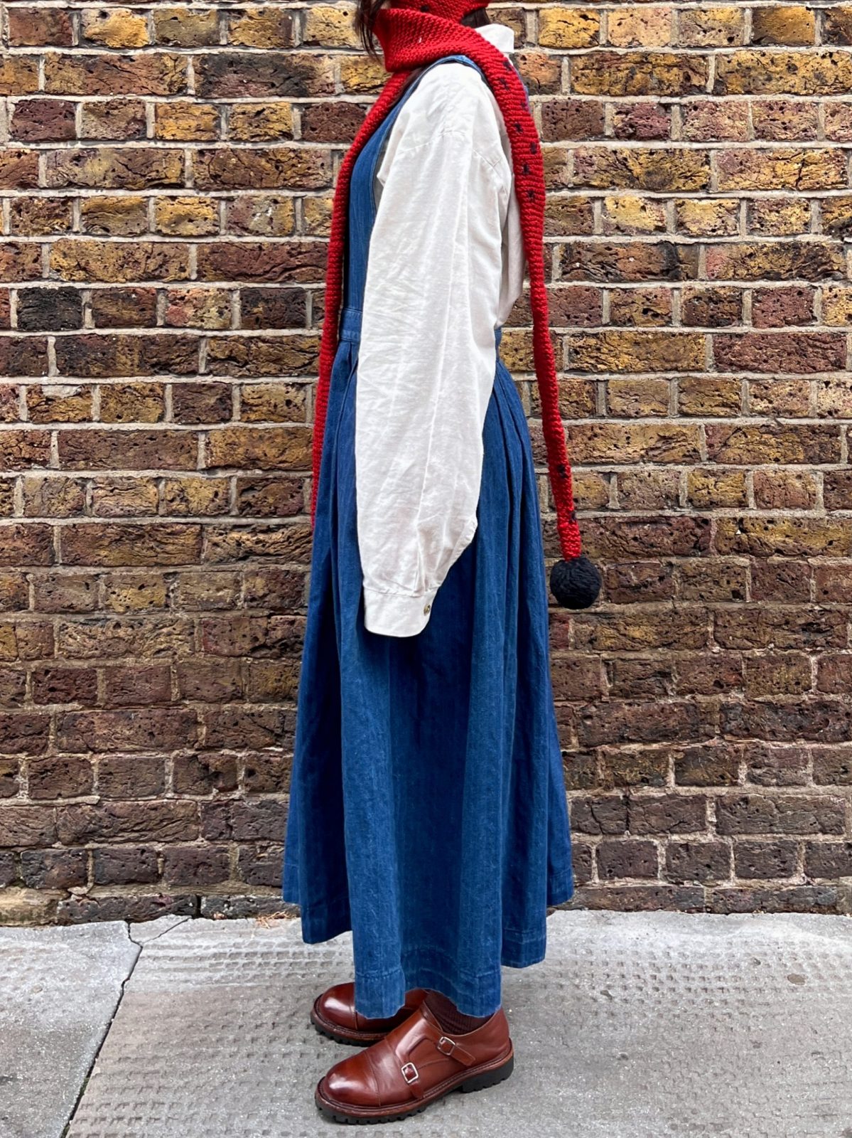 1980s Laura Ashley Denim Pinafore Dress 2 - Gong Nong Bing Vintage 1980s Laura Ashley Denim Pinafore Dress - Image 2