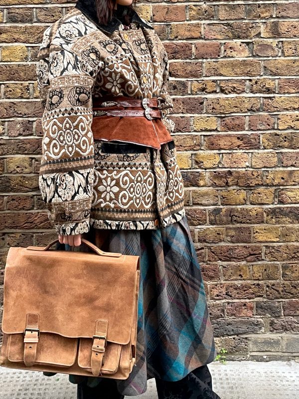 1980s woven tapestry jacket side profile