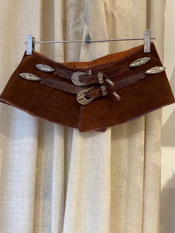 1970s Wide Suede Corset Belt - Image 4