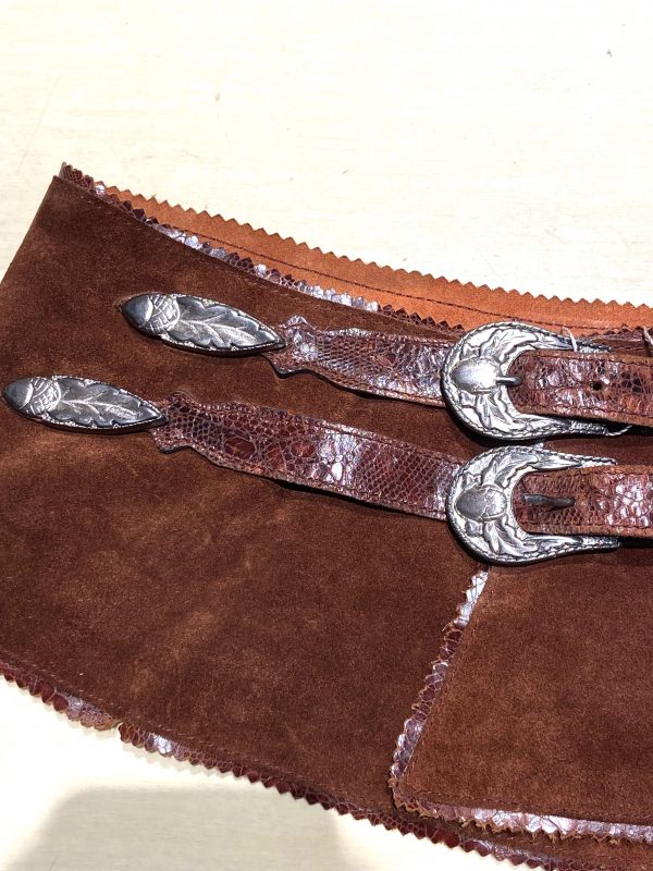 1970s Wide Suede Corset Belt - Image 6