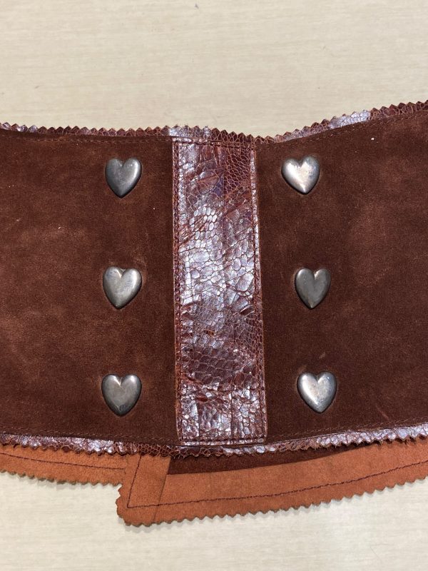 1970s Wide Suede Corset Belt - Image 7