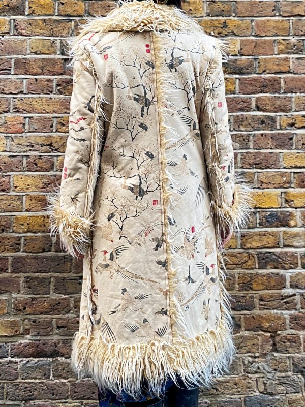 Just Cavalli coat with faux fur trim back view