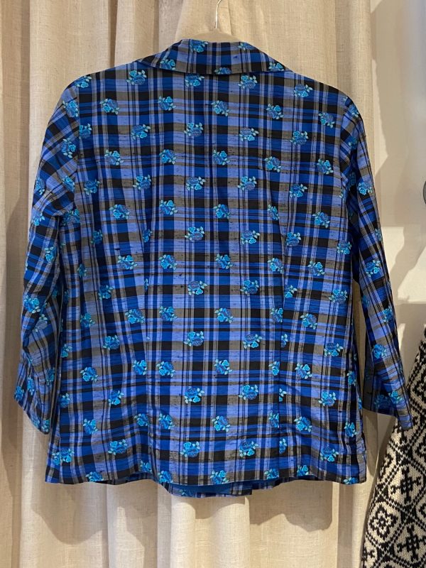 early 1980s floral silk jacket back