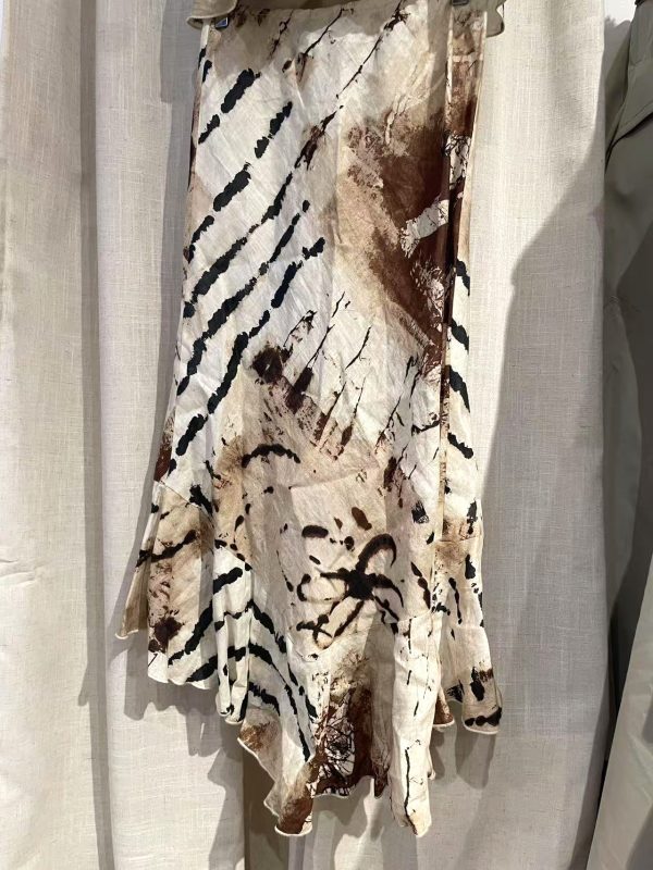 Bottom of early 2000s abstract linen two-piece set