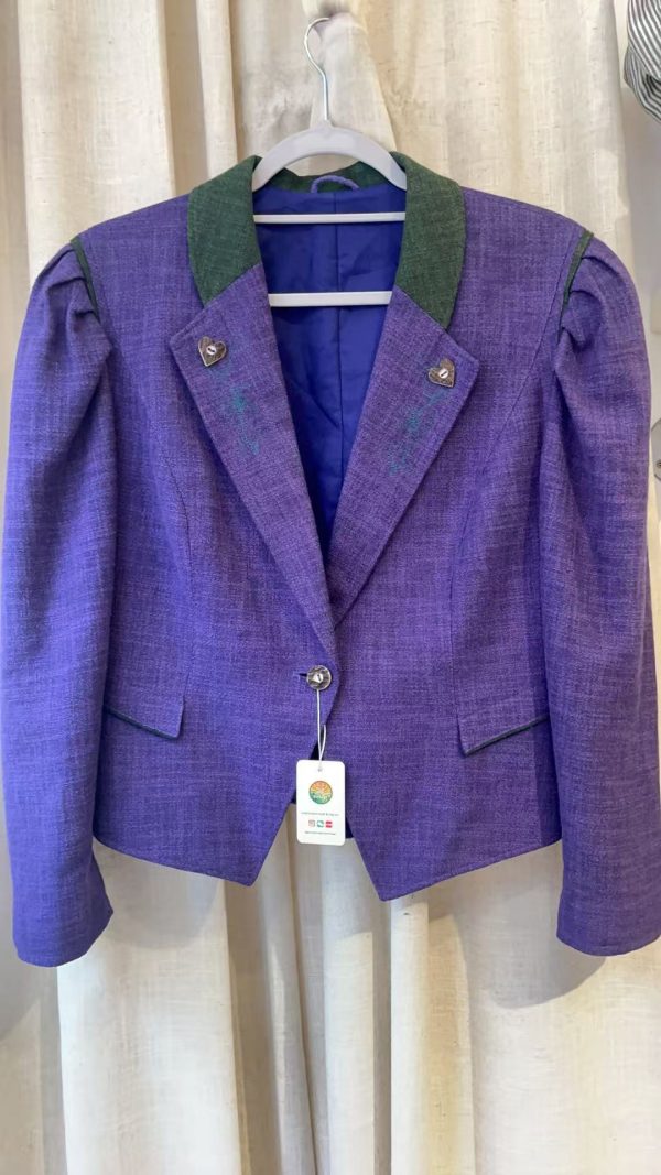 WALDBERG vintage Tyrolean purple jacket front view