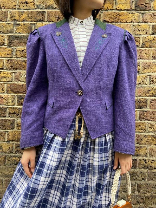 WALDBERG vintage Tyrolean purple jacket front view
