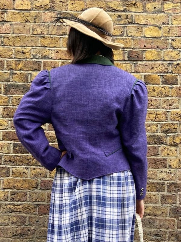 Back of 1970s Alpine jacket with puff sleeves