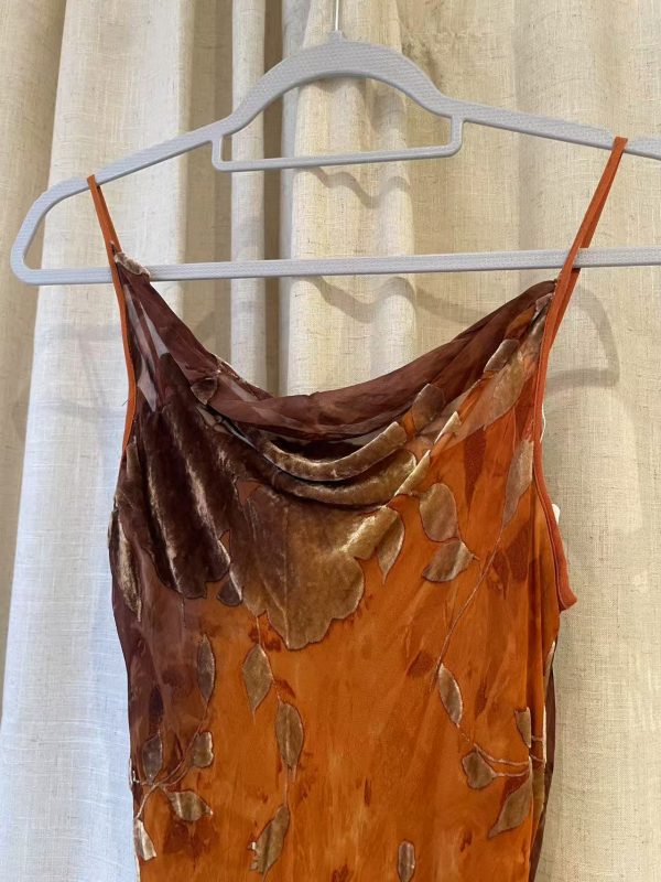 Close-up of devoré velvet fabric showing floral pattern and sheer texture