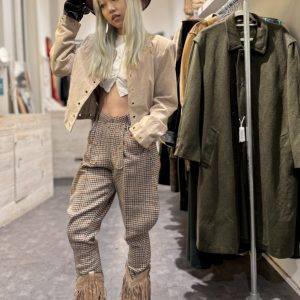 1960s Bonnie Cashin jodhpurs in wool houndstooth tweed front view