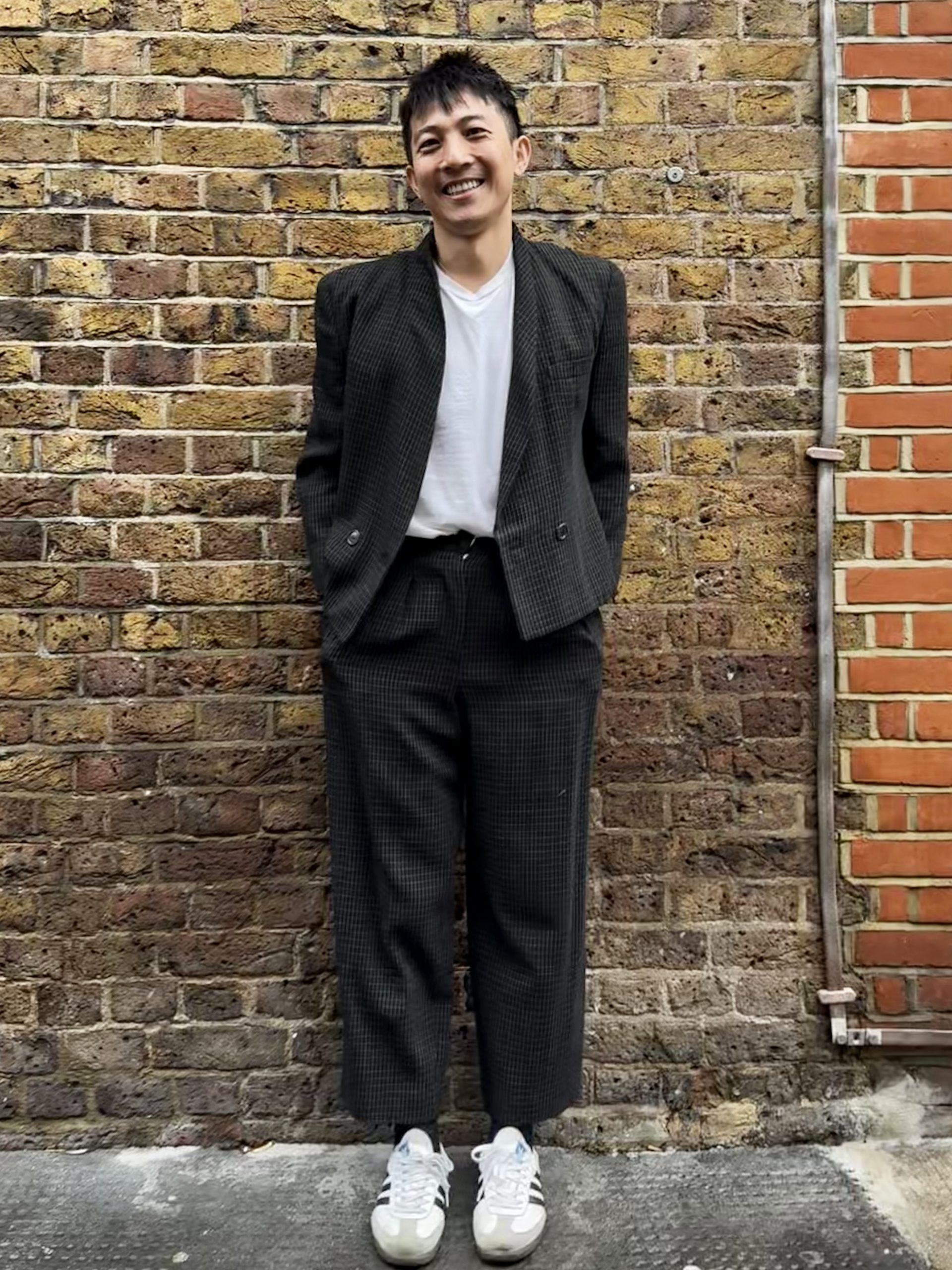 1990s Giorgio Armani Wool Suit – Powerful Minimalist Italian Tailoring 1 - Gong Nong Bing Vintage 1990s Giorgio Armani wool suit front view