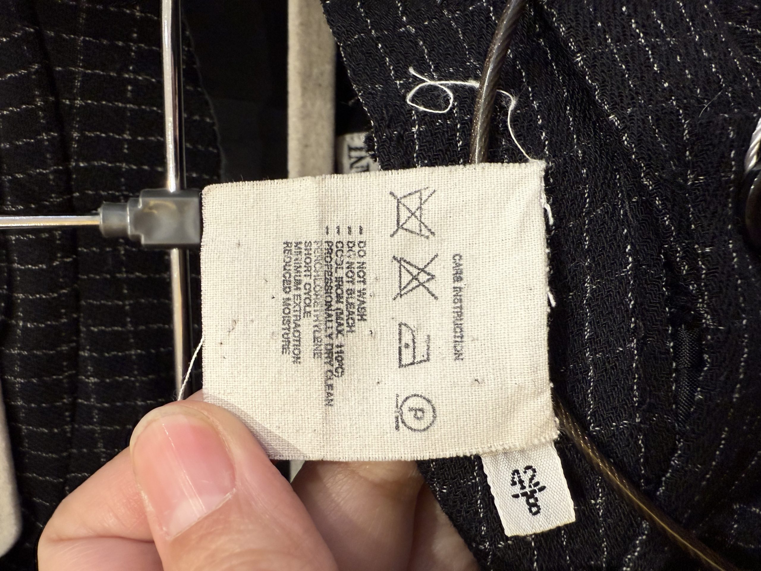 1990s Giorgio Armani Wool Suit – Powerful Minimalist Italian Tailoring 15 - Gong Nong Bing Vintage Giorgio Armani Made in Italy wool suit label detail